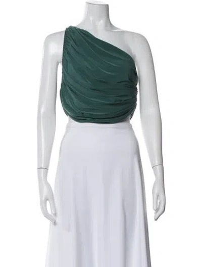 Pre-owned Norma Kamali One-shoulder Sleeveless Top In Green