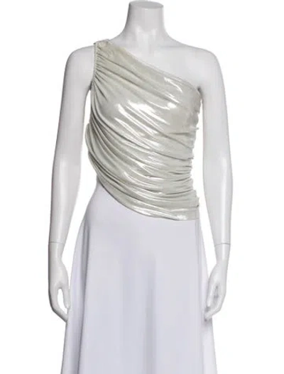 Pre-owned Norma Kamali One-shoulder Sleeveless Top In Green