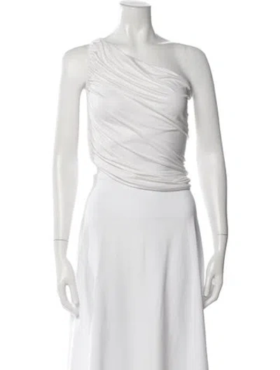 Pre-owned Norma Kamali One-shoulder Sleeveless Top In Neutral