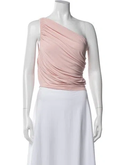 Pre-owned Norma Kamali One-shoulder Sleeveless Top In Pink
