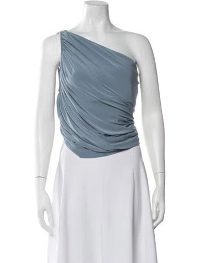 Pre-owned Norma Kamali One-shoulder Sleeveless Top W/ Tags In Blue