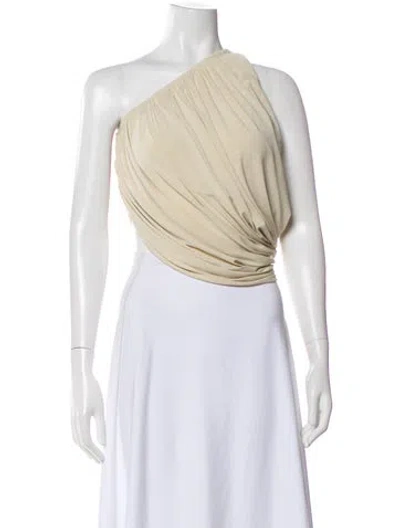 Pre-owned Norma Kamali One-shoulder Sleeveless Top W/ Tags In Neutral