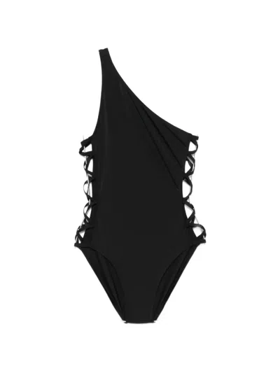 Norma Kamali One-shoulder Swimsuit In Black