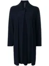Norma Kamali Collared Open-front Coat In Blue