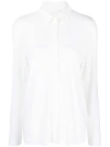 Norma Kamali Pointed-collar Long-sleeve Shirt In White