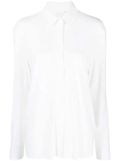 Norma Kamali Pointed-collar Long-sleeve Shirt In White