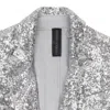 Norma Kamali Overlapping Sequin Single Breasted Silver Jacket In Metallic