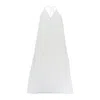 Norma Kamali Overlapping Sequin Slip White Gown In Neutral