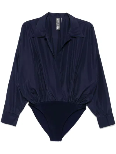 Norma Kamali Oversized Body Shirt In Blue