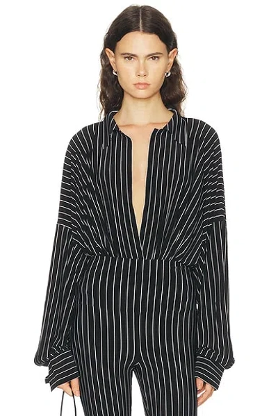 Norma Kamali Oversized Bodysuit In Black