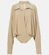 Norma Kamali Oversized Bodysuit In Brown