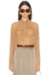 Norma Kamali Oversized Bow Bodysuit In Sable