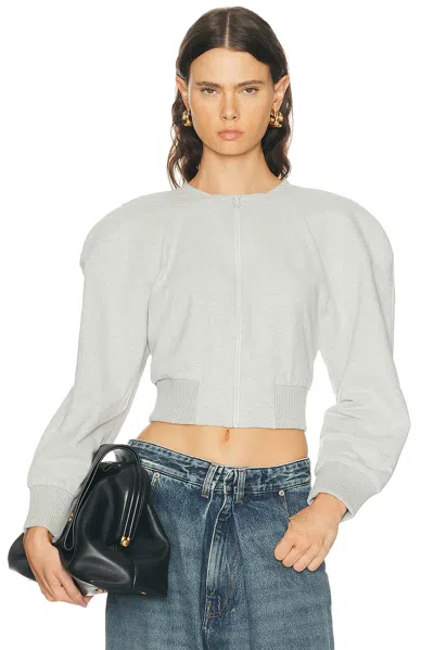 Norma Kamali Oversized Crew Neck Bomber 1980s Jacket In Gray