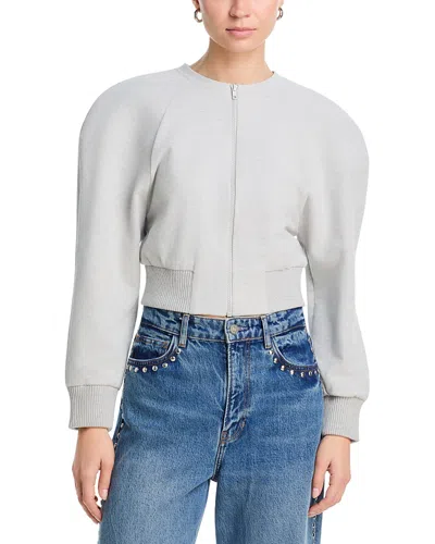 Norma Kamali Oversized Crewneck Bomber In Gray