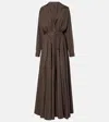 Norma Kamali Oversized Flared Gown In Brown