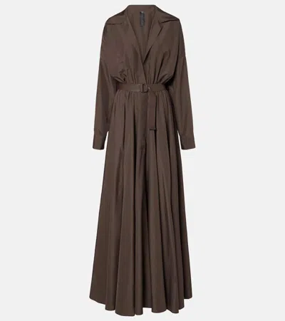 Norma Kamali Oversized Flared Gown In Brown