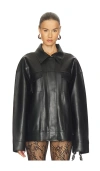 Norma Kamali Oversized Jean Jacket In Black