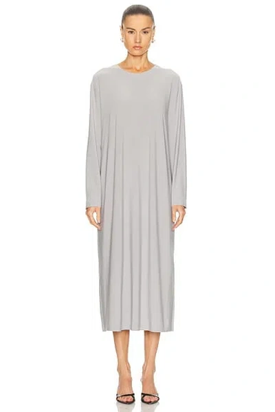 Norma Kamali Oversized Long Sleeve Midcalf Dress In Gray