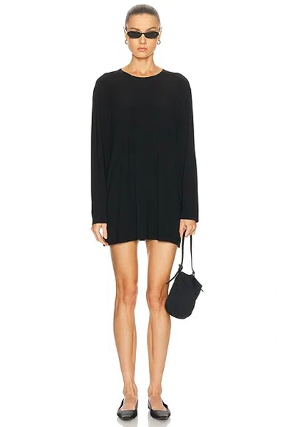 Norma Kamali Oversized Long Sleeve Mini Dress In Black