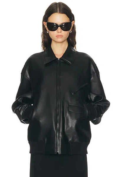 Norma Kamali Oversized Mens Classic Zip Front Jacket In Black