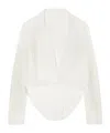 Norma Kamali Oversized-fit Sheer Bodysuit In White