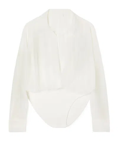 Norma Kamali Oversized Nk Bodysuit In White