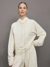 Norma Kamali Oversized Raglan Sleeve Hooded Top In Cream