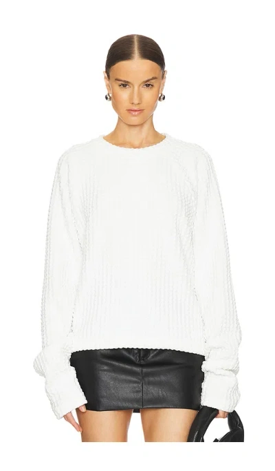 Norma Kamali Oversized Raglan Sleeve Top With Tube Scarf In White