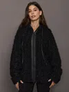 Norma Kamali Oversized Raglan Sleeve Zip Front Hooded Jacket In Black