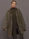Norma Kamali Oversized Raglan Sleeve Zip Front Hooded Jacket In Brown