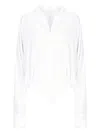 Norma Kamali Oversized Shirt Bodysuit In White