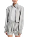 Norma Kamali Oversized Stretch-cotton Jersey Bomber Jacket In Gray
