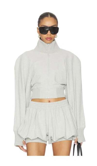 Norma Kamali Oversized Turtle Bomber Jacket In Gray