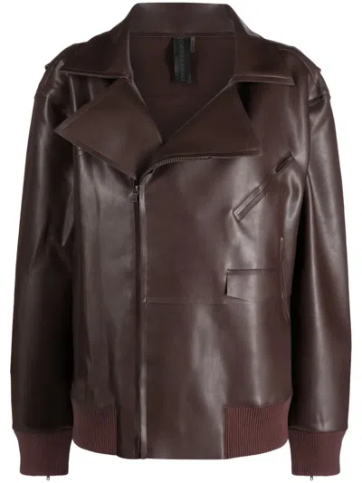 Norma Kamali Oversized Moto Jacket In Chocolate