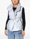 Norma Kamali Padded Tie-belt Gilet In Blue