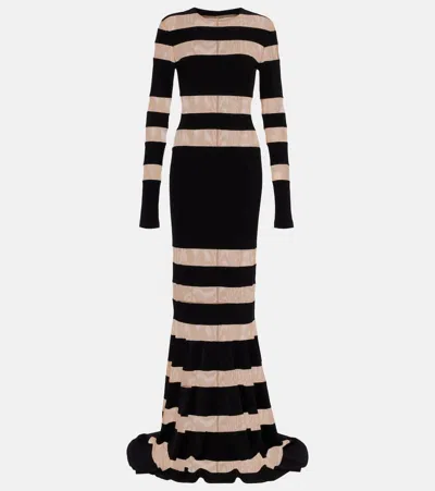 Norma Kamali Spliced Fishtail Dress In Multi