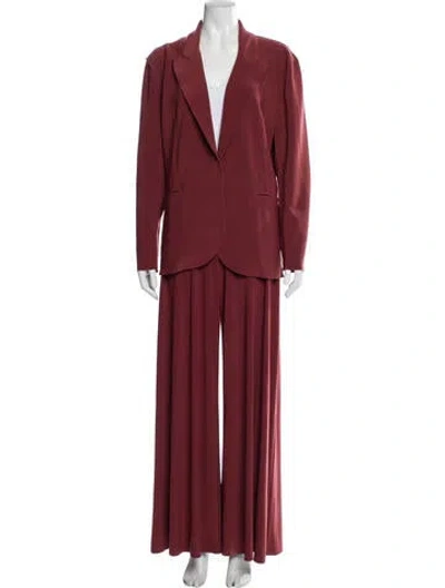 Pre-owned Norma Kamali Pant Set In Burgundy