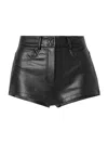 Norma Kamali Faux Leather Shorts In Black