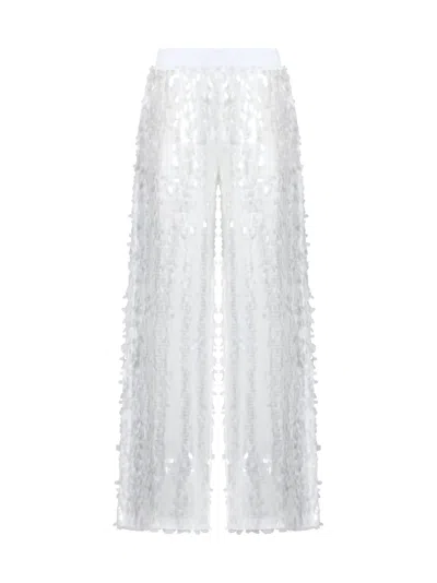 Norma Kamali Pants In Clear/white