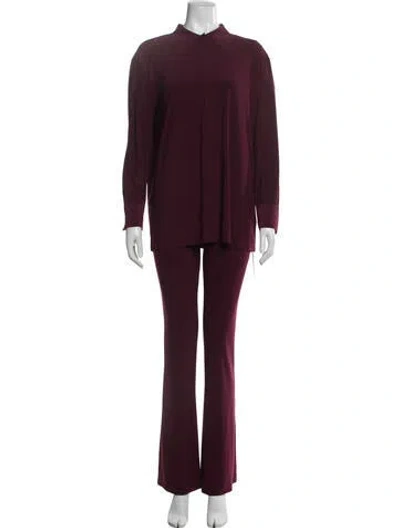 Pre-owned Norma Kamali Pantsuit In Burgundy