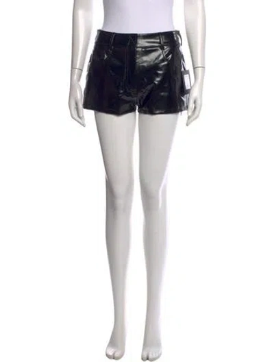Pre-owned Norma Kamali Patent Leather Mini Shorts In Black
