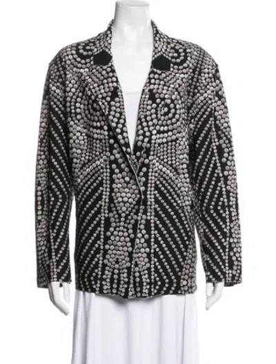 Pre-owned Norma Kamali Patterned Blazer In Black