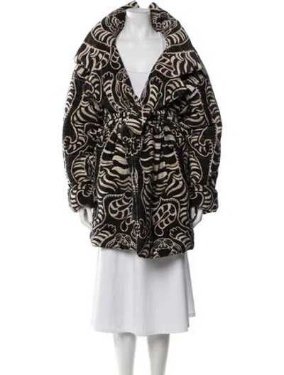 Pre-owned Norma Kamali Patterned Coat In Black