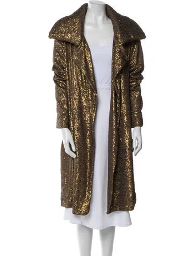 Pre-owned Norma Kamali Patterned Coat In Brown