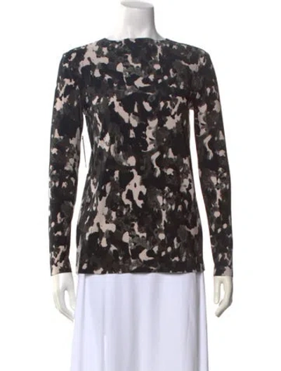 Pre-owned Norma Kamali Patterned Crew Neck Top W/ Tags In Gray