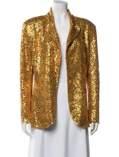 Pre-owned Norma Kamali Patterned Evening Jacket In Yellow