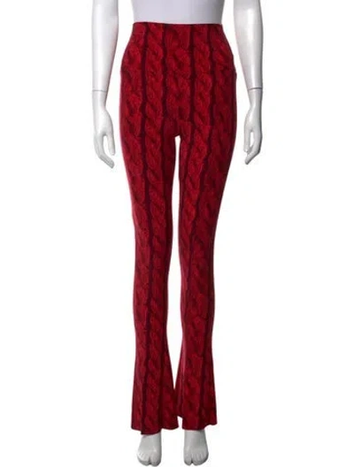 Pre-owned Norma Kamali Patterned Flared Pants In Red