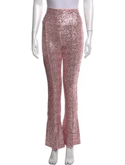 Pre-owned Norma Kamali Patterned Flared Pants In Pink