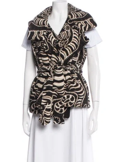Pre-owned Norma Kamali Patterned Jacket In Black