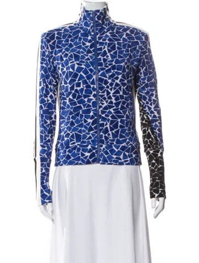 Pre-owned Norma Kamali Patterned Jacket In Blue